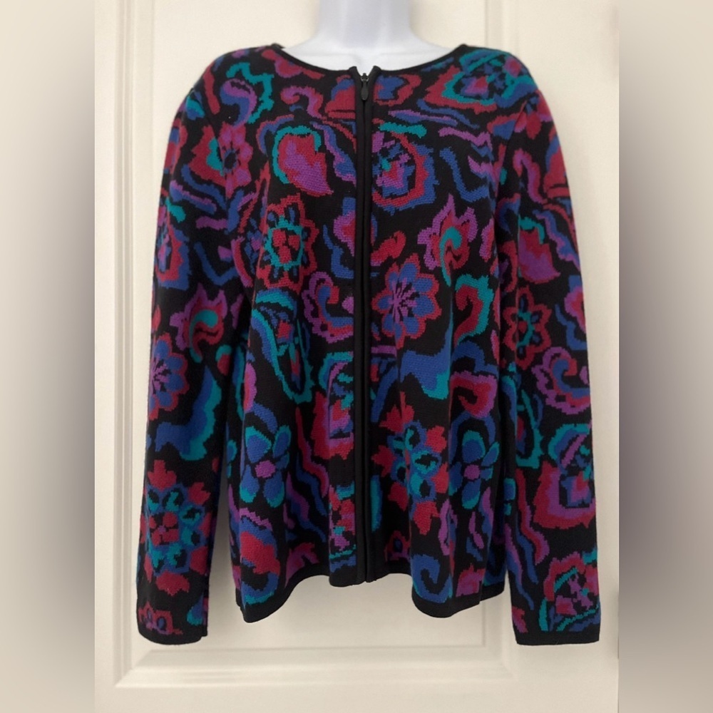 Vintage norm thompson colorful zip up